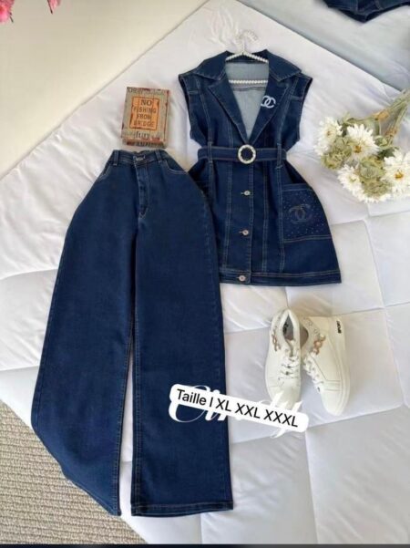 L’Ensemble Denim en jean bleu "City Chic" – Élégance et Modernité